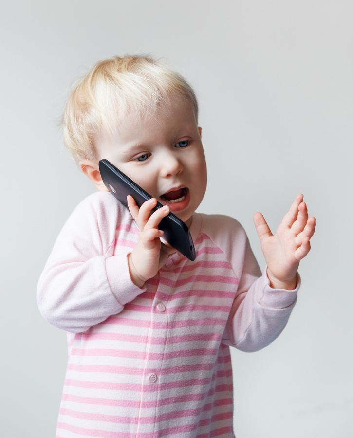 Baby Talking over Phone